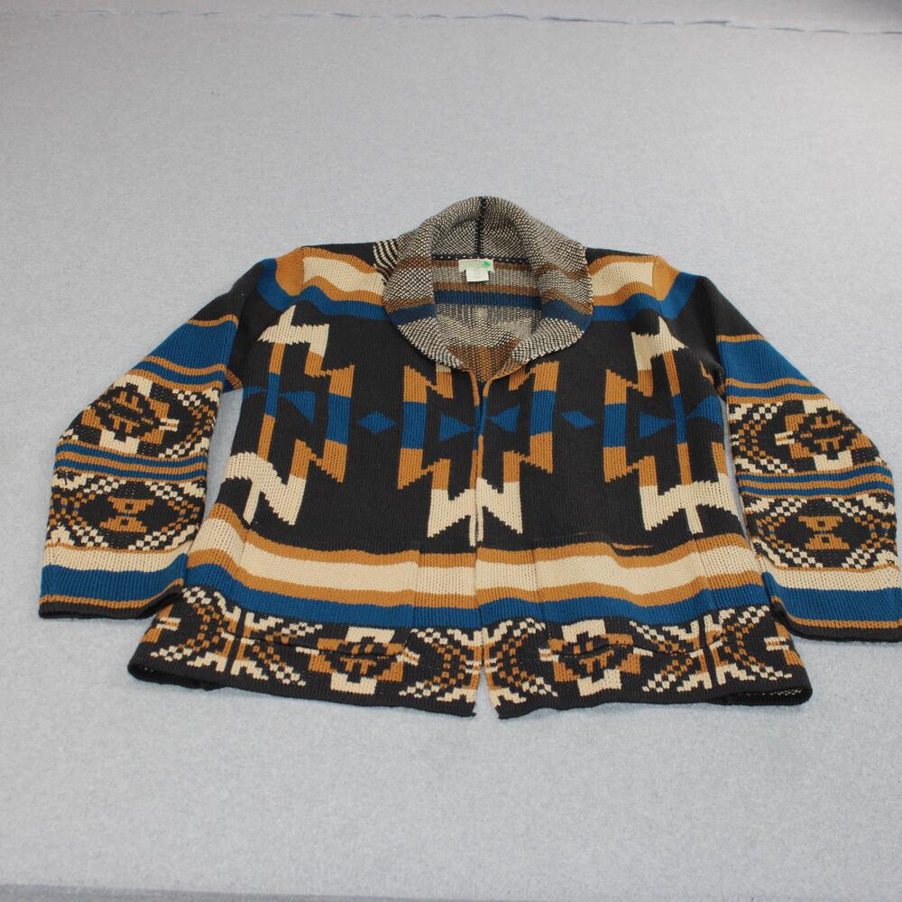 Telluride Clothing Company Sweater Women Medium Brown Cardigan Aztec Western